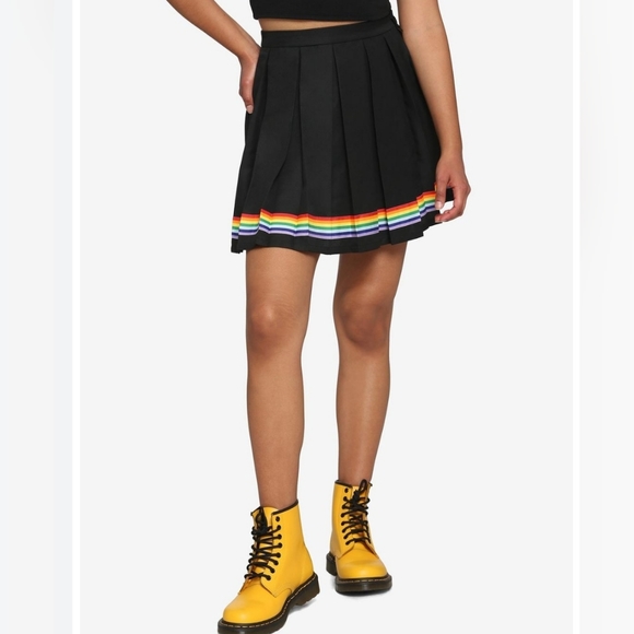 Hot Topic Skirts Hot Topic Rainbow Ribbon Pleated Skirt Poshmark